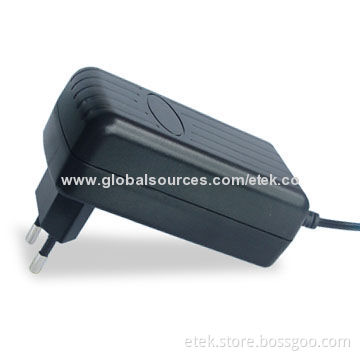 25W Switching Power Adapter with 47 to 63Hz Input Frequency, 1.3A Input Current